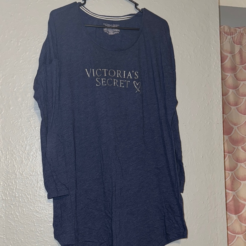 Victoria's Secret Blue Long Sleeve Sleep Shirt